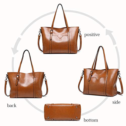 Pahajim Womens Leather Purses and Handbags Top Handle Satchel Bags Tote Bags Tote Purses for Women (red) - Image 5