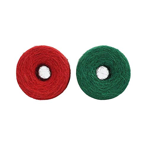Tenn Well Red Green Jute Twine, 328 Feet x 2 Rolls 2mm Colored Christmas Twine String for Gift Wrapping, Holiday Decorations, Bundling, Gardening, DIY Crafts - Image 3