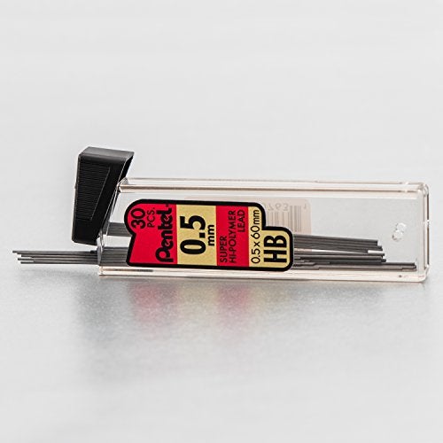 Pentel إعادة تعبئة بنتل سوبر هاي بوليمر، 0.5 مم رفيع، HB، 180 قطعة من الرصاص (C25BPHB6) - Image 3