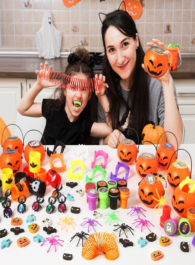 OCHIDO Halloween Party Favors for Kids-168pcs Halloween Prefilled Small Plastic Pumpkins Halloween Toys in Bulk, Classroom Prizes Gifts for Kids, Goodie Bags Fillers,Trick Or Treat - Image 5