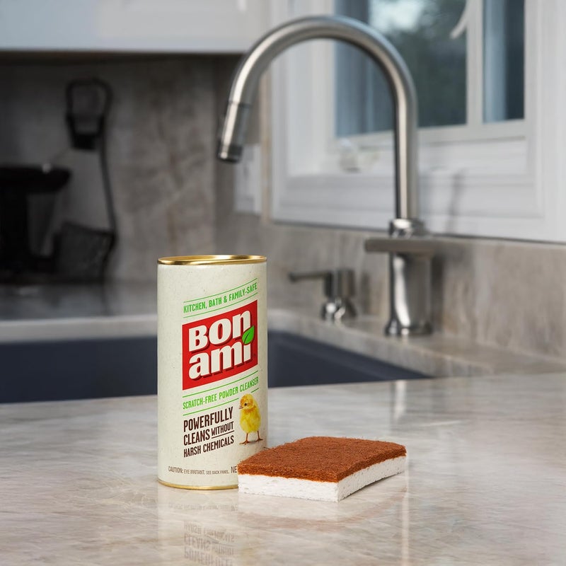 Bon ami Powder Cleanser (14 oz, 3 Pack) Works as A Kitchen Countertop Cleaner and Bathroom Tile Cleaner, No Scratch Earth Friendly Home Cleaner - Image 3