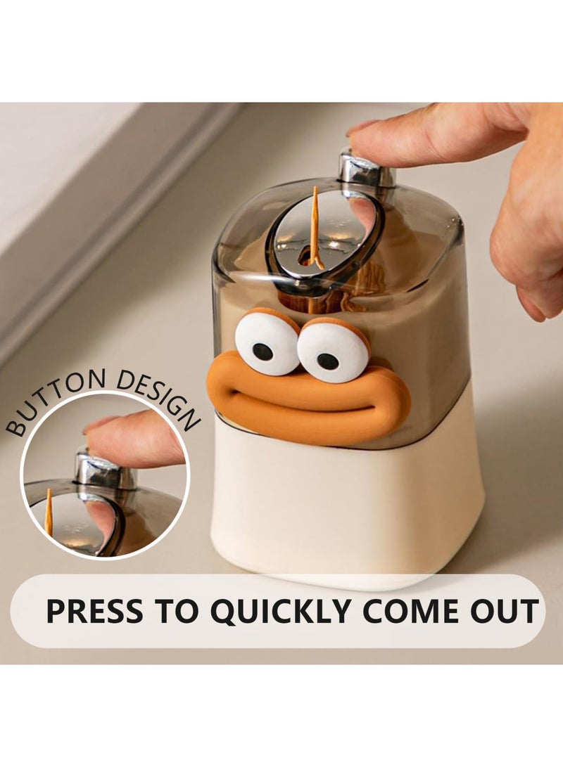 SYOSI 2 PCS Toothpick Holder Set, Cute Automatic Pop-up Toothpick Dispenser with Big Mouth and Big Eyes Design, Novelty Toothpick Container for Kitchen, Living Room, Dining Area (Big Mouth+Big Eyes) - Image 4