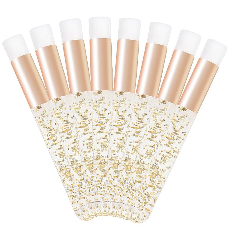 Mekupeu 30PCS Crystal Lash Extension Cleanser Shampoo Brushes Peel Off Blackhead Brush Remover Tool,Nose Pore Deep Cleaning Brush For Eyelash Extensions (glittler gold) - Image 3