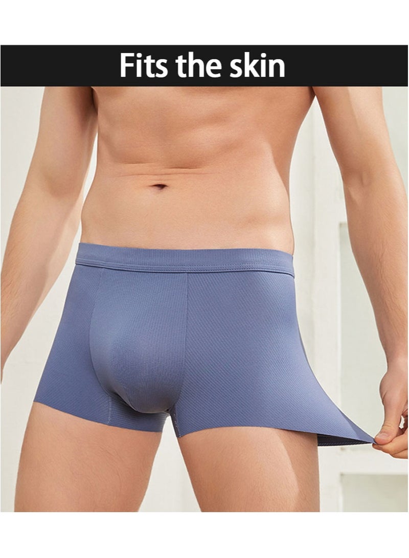 Apustim 0.8cm Thick Memory Pad Men's Hip Lifting Body Shaping Briefs，Men's Thickened Briefs，Body Shaping Boxer Briefs （Dark Blue） - Image 5