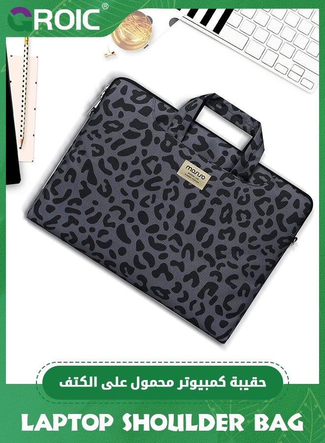 GROIC Laptop Shoulder Bag, Laptop Sleeve Bag 15.6-16 inch, Leopard Grain Briefcase Sleeve Compatible with MacBook Air 15 inch, Chromebook, HP, 15.3-16 inch Notebook - Image 5