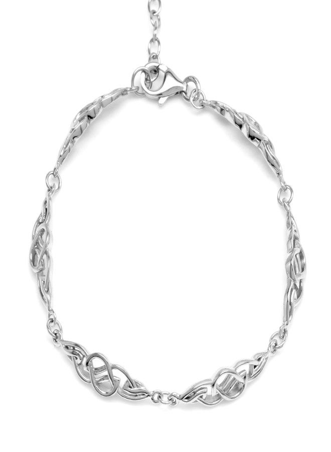 Silvershake 925 Sterling Silver Celtic Knot 6.5 plus 1.5 Inch Adjustable Bracelet - Image 1
