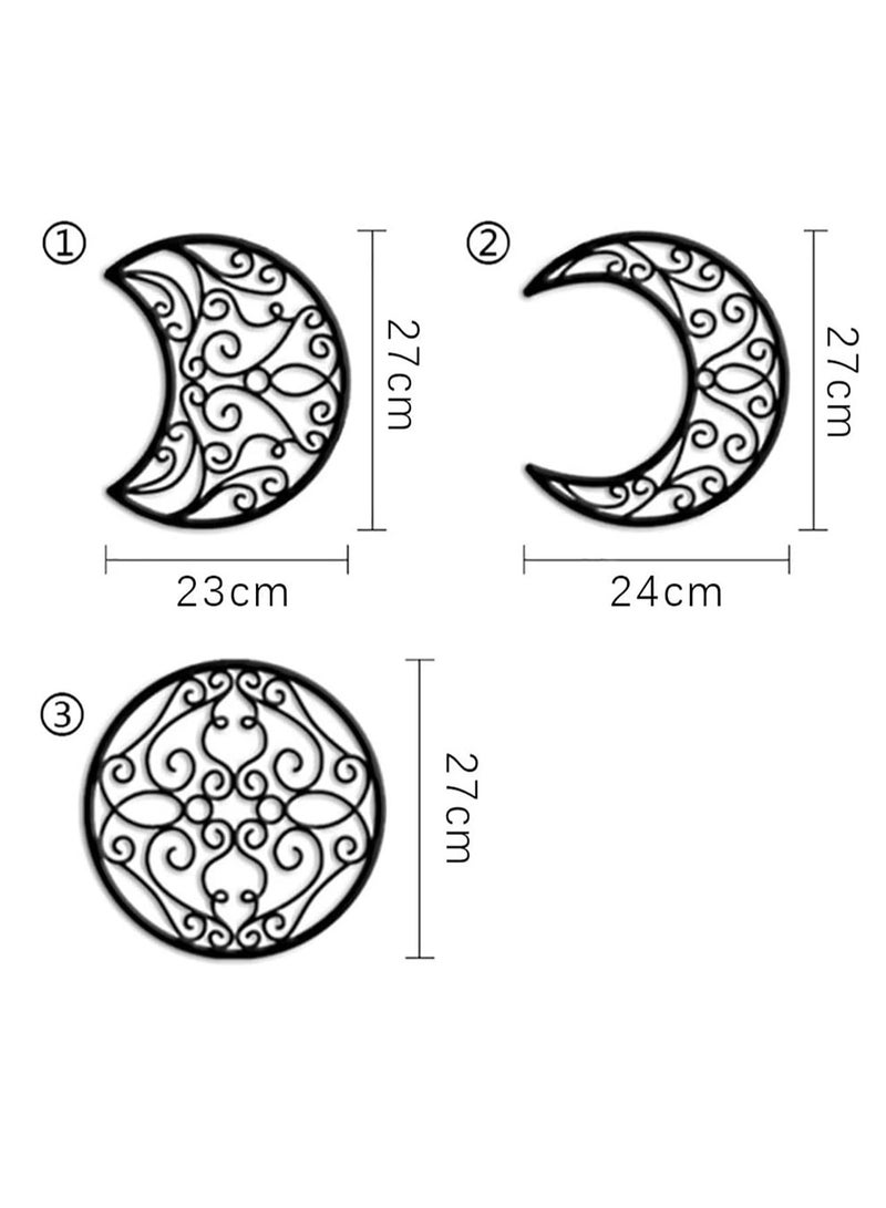Excefore Moon Decoration Wall Decoration, Art decoration Wall Hanging, Boho Bedroom Decor Home Wall Decoration (Black, 5 Pieces)  - Image 5