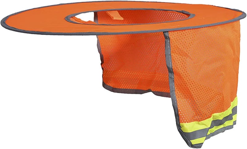 klarako Full Brim Hard Hat Sunshade Neck Shield Neck Sun Shade Protection for Safety Helmet  Fluorescent Orange - Image 1