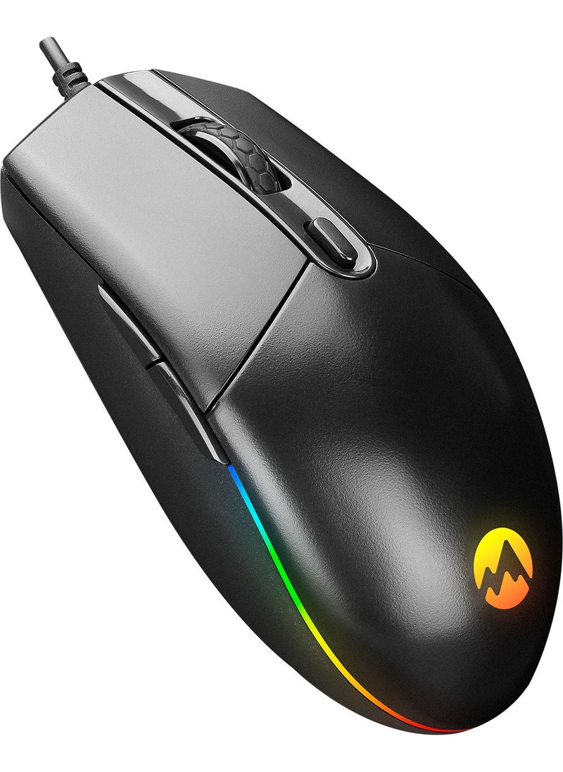 Everest SM-X97 R-STAR Usb 5-Button RGB Lighted 6400dpi Gaming Mouse  - Image 1