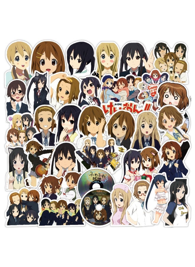 NIBEMINENT 50 Pcs Cartoon A pure Girl Deco Kit Waterproof Stickers, High Definition Printing Bright Colors, Suitable for Laptop Skateboard Luggage Water Bottle Guitar DIY - Image 1