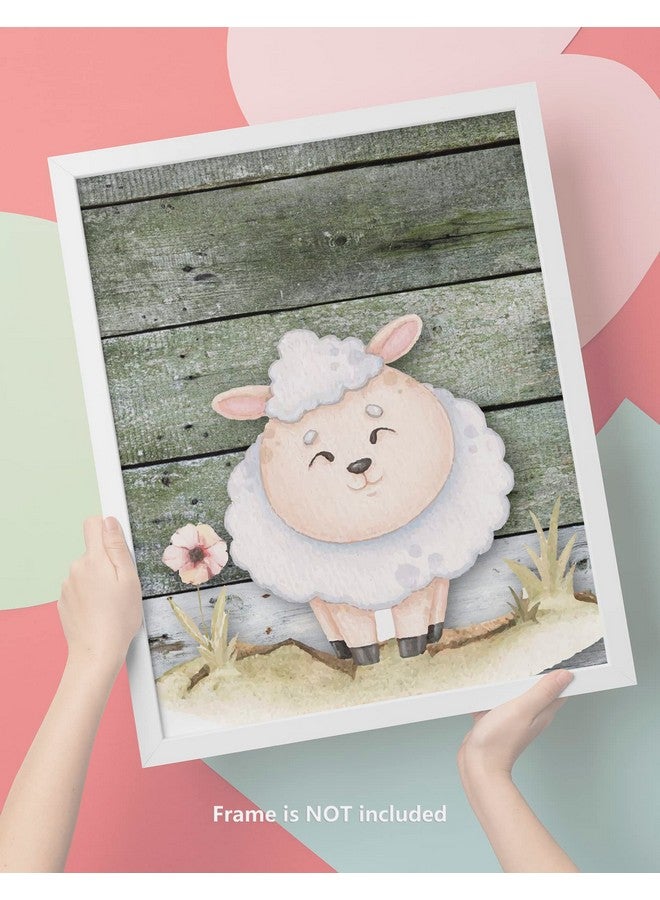 VICBOU 6 Pcs Watercolor Cute Farm Animals Wall Art Prints Nursery Decor Nursery Wall Decor Farm Animals Themed Posters for Baby Room Playroom Girls Boys Kids Toddler Room Decoration 8x10 in Unframed - Image 2