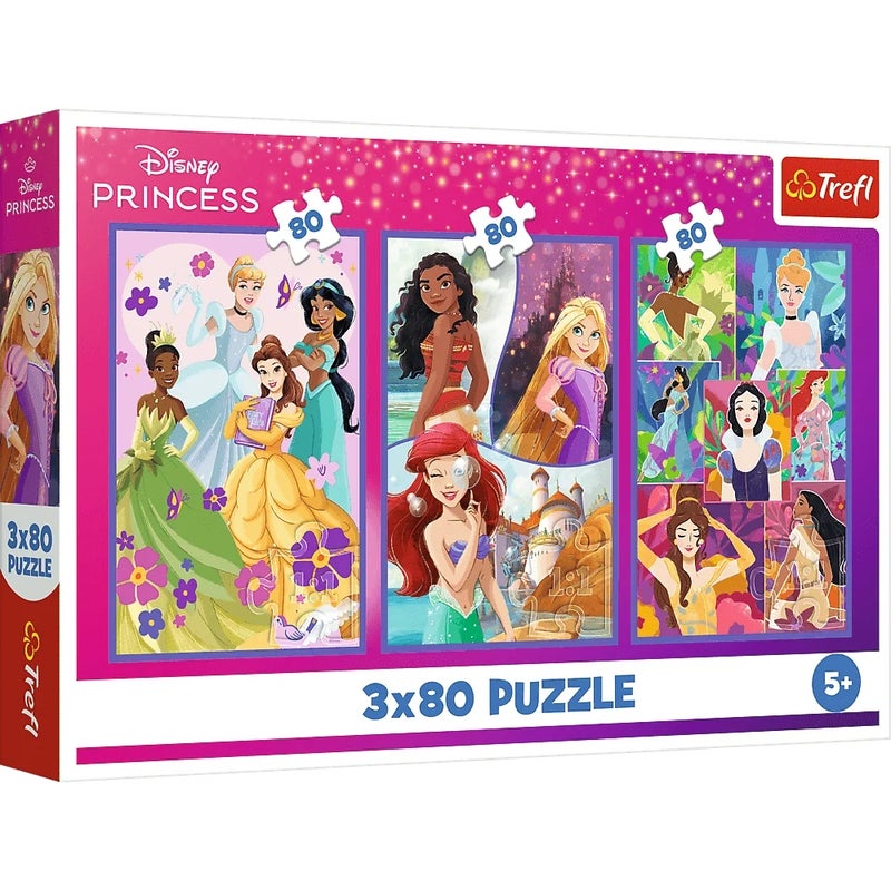 Trefl - Disney Princess Friends Puzzle 80+80+80 Pieces - 34884 - Image 1