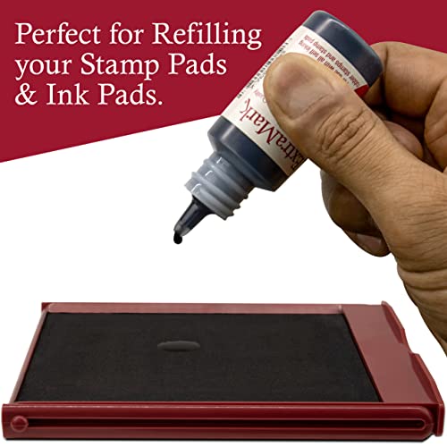 ExtraMark Premium Stamp Refill Ink for Self-Inking Stamps and Stamp Pads, 60 ml, Blue Color Ink. - Image 3