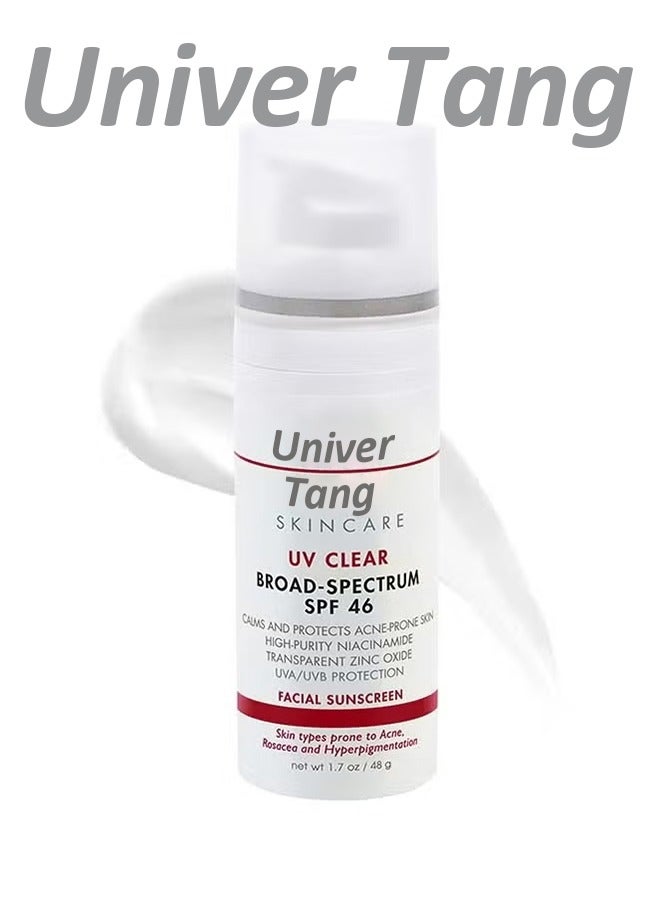 Univer Tang Univer Tang Daily Broad Spectrum SPF 46 Moisturizing Facial Sunscreen, Sheer And Lightweight, Protects And Calms Sensitive Skin And Acne Prone Skin, Can Easily Be Worn Alone Or Under Makeup