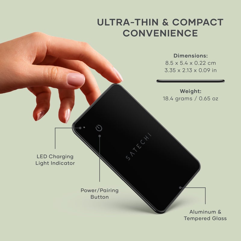 SATECHI Find My Wallet Card FindAll, Apple Find My Tracker, Slim Smart Secure MFi Certified, Real-Time Alert, Wireless Charging, Up to 16 Months Battery Life, Works w/ iPhones & iPads, Black Black - Image 4