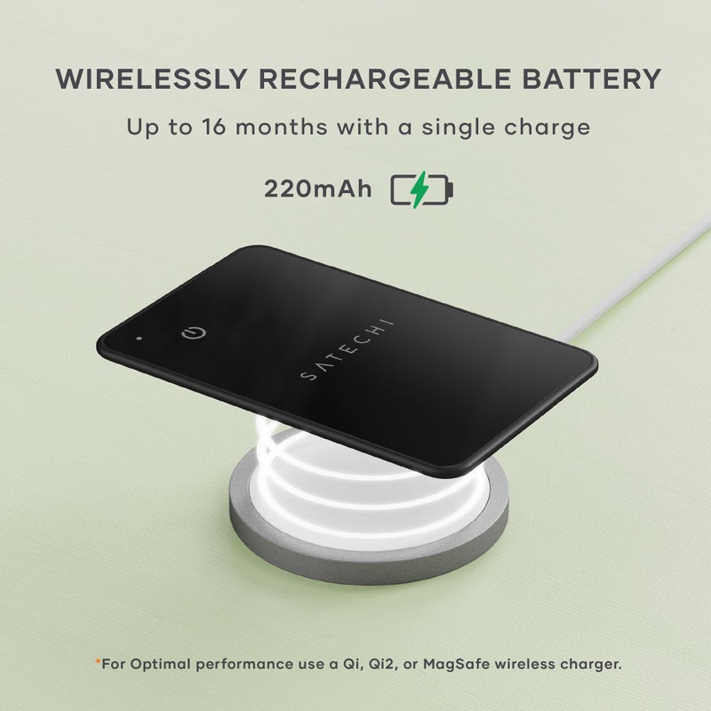 SATECHI Find My Wallet Card FindAll, Apple Find My Tracker, Slim Smart Secure MFi Certified, Real-Time Alert, Wireless Charging, Up to 16 Months Battery Life, Works w/ iPhones & iPads, Black Black - Image 3