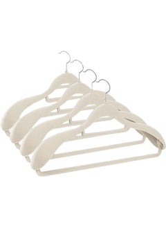 Red Dot Gift Red Dot Gift® 4 Pack Ivory Wide Shoulder Velvet Hangers,Suit Hangers for Men,Smooth Finish 360°Swivel Hook Heavy Duty Coat Hangers for Closet, Jacket Clothes Hangers for Dress,Pants,Shirts,Skirts,Tie.  - Image 1