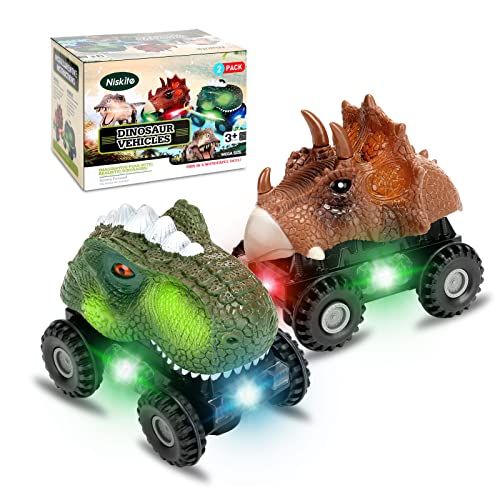 Niskite Dinosaur Car Toys for Toddler Kids Dinosaur Toys for Kids 35 Toys for 2 3 4 Year Old Boy Birthday Gift Ideas - Image 1