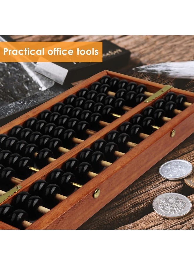 Happy Will Vintage Chinese Wooden Abacus Soroban Arithmetic Calculating Tool - Image 3