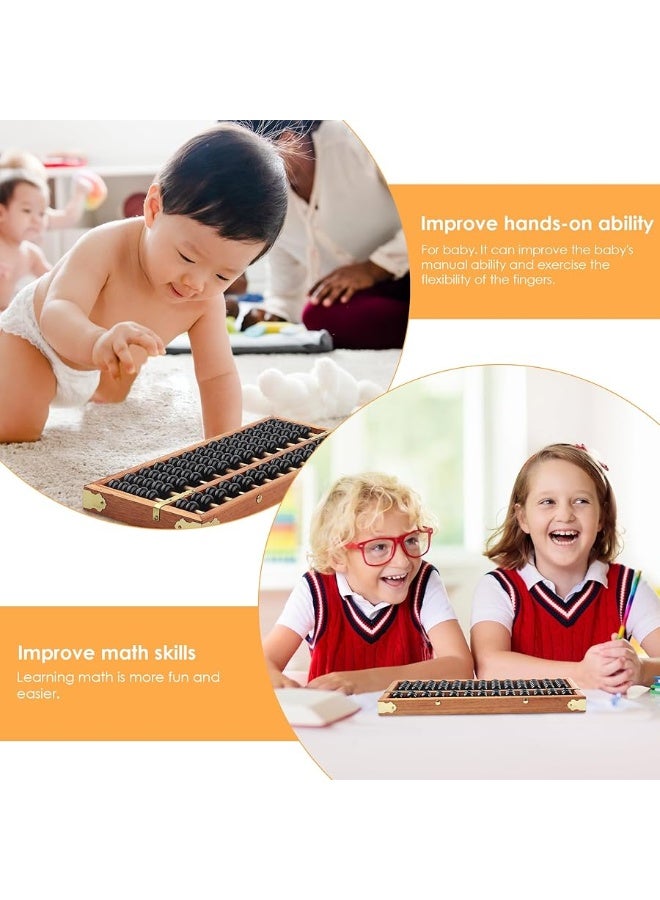 Happy Will Vintage Chinese Wooden Abacus Soroban Arithmetic Calculating Tool - Image 1