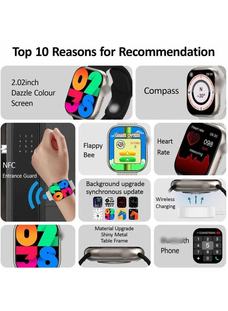 Wearfit Pro HK9 PRO Smartwatch AMOLED Edge Screen 2.02 Inch 485*520 Pixels - Bluetooth V5.2 - Wearfit PRO App (Black)  - Image 5