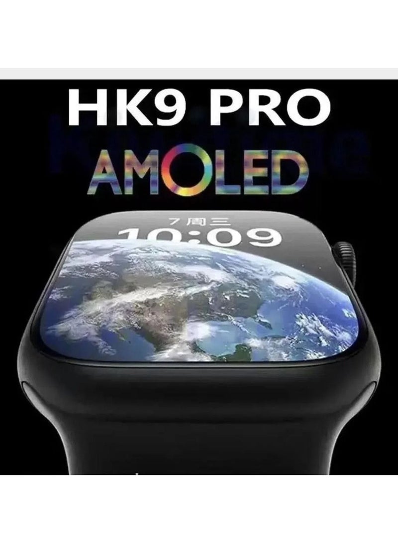 Wearfit Pro HK9 PRO Smartwatch AMOLED Edge Screen 2.02 Inch 485*520 Pixels - Bluetooth V5.2 - Wearfit PRO App (Black)  - Image 4