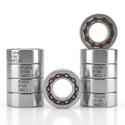 FUSHIBEARING R188 Open Deep Groove Ball Bearing, 1/4" mmx1/2 mmx3/16 mm Fidget Spinner Bearing with Nylon Caged (10 PCS) - Image 5