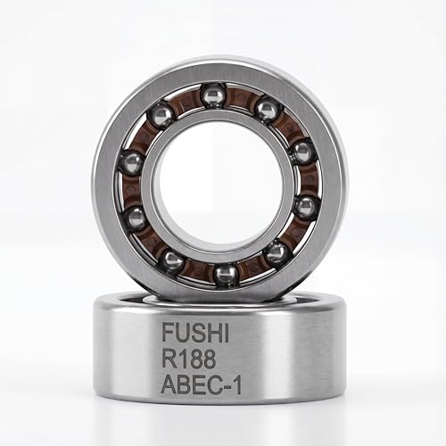 FUSHIBEARING R188 Open Deep Groove Ball Bearing, 1/4" mmx1/2 mmx3/16 mm Fidget Spinner Bearing with Nylon Caged (10 PCS) - Image 4