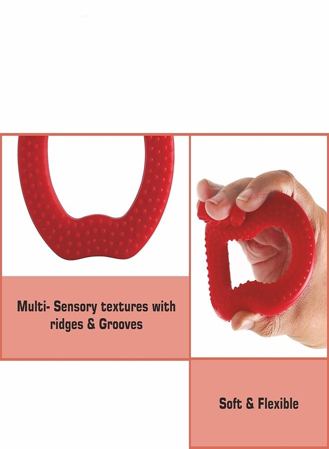 MoldBerry Apple Fruit Shape Soft Silicone Teether for 3-6 Months with Carrying Case, BPA Free Teething Toy for Babies with Textured Surface for Soothing Gums. 100% Food Grade (Multicolor) - Image 3