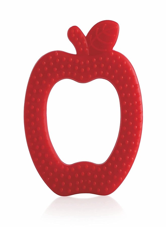 MoldBerry Apple Fruit Shape Soft Silicone Teether for 3-6 Months with Carrying Case, BPA Free Teething Toy for Babies with Textured Surface for Soothing Gums. 100% Food Grade (Multicolor) - Image 1