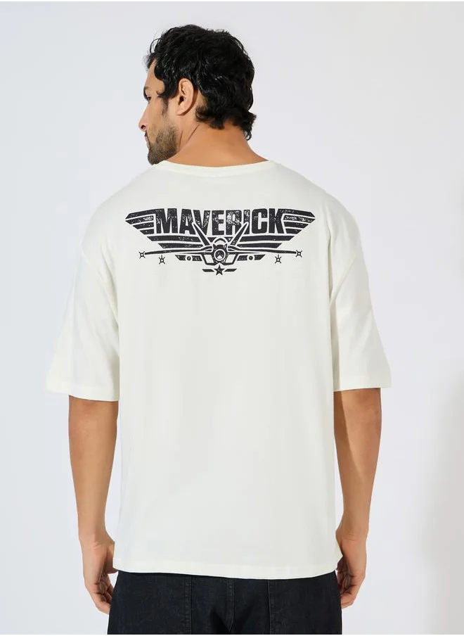 Styli Top Gun Front and Back Print Oversized T-Shirt