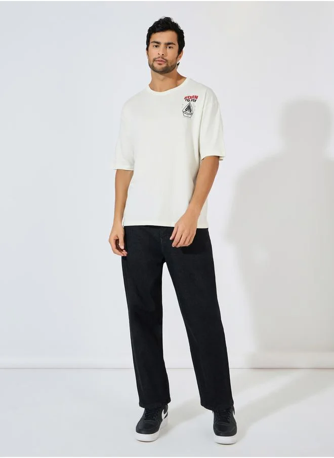 Styli Top Gun Front and Back Print Oversized T-Shirt