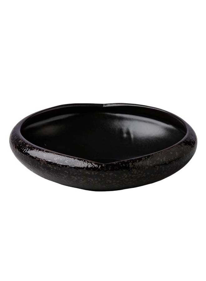 وعاء جانبي، تشطيب حجر ساتان أسود، 17 x 4.6 سم