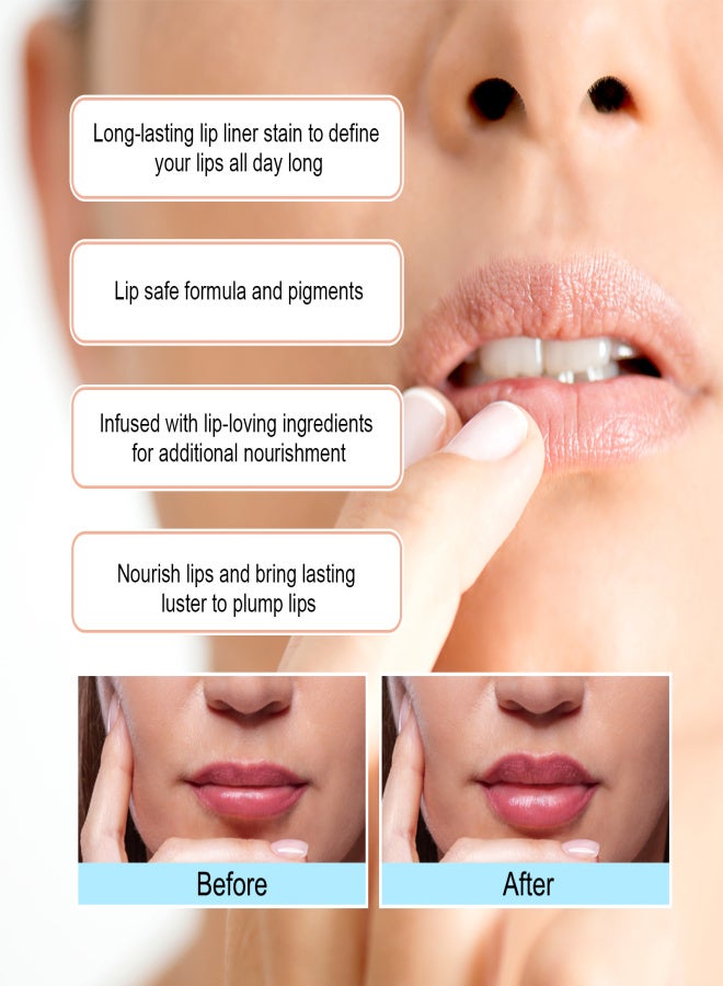 إيلهو محدد شفاه، لون شفاه مقاوم للماء، لا يتلطخ، فرشاة شفاه قابلة للتقشير - Image 4