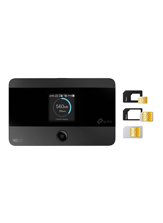 تي بي لينك راوتر واي فاي محمول M7350 بتقنية 4G LTE وسرعة 150 ميجابت في الثانية متوافق مع كل أنواع بطاقات SIM ومزود بشاشة عرض وبطارية تدوم حتى 8 ساعات ونقطة اتصال هوت سبوت وميزة التوصيل والتشغيل وإمكانية توصيل حتى 10 أجهزة أسود - Image 4