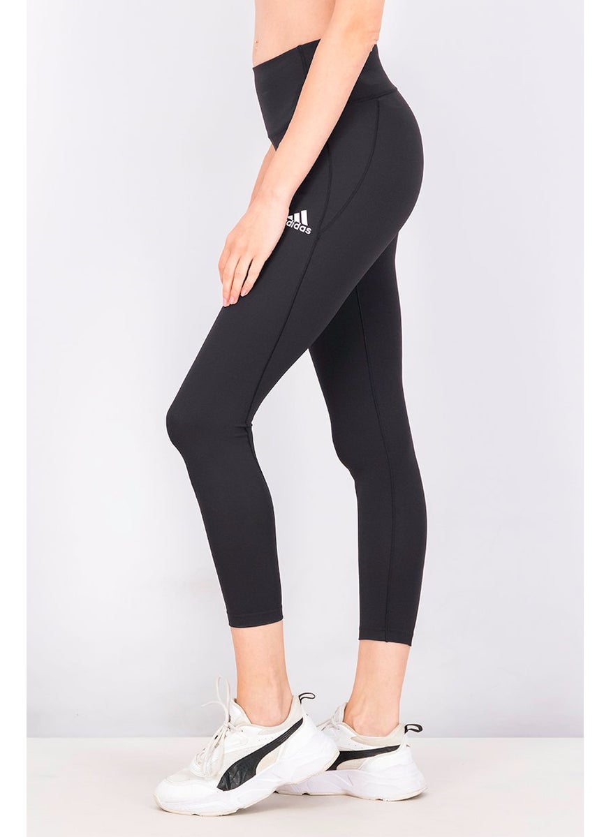 Adidas - Women Sportswear Fit Brand Logo Training Leggings, Black - Image 1