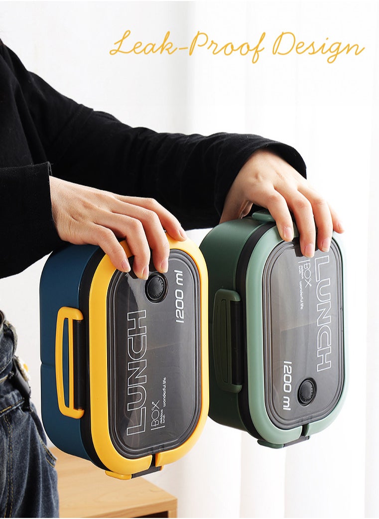 YAH Leak-Proof Bento Lunch Box - 2 Layers and 6 Compartments, Model: LunchMate - Microwave & Dishwasher Safe, Includes Spoon & Fork - Convenient Handle for School, Work, and Travel - pzsku/Z928DFAA4F723FC23F9C2Z/45/_/1732572539/340103f9-b153-4b3e-9630-1f15449e8cec