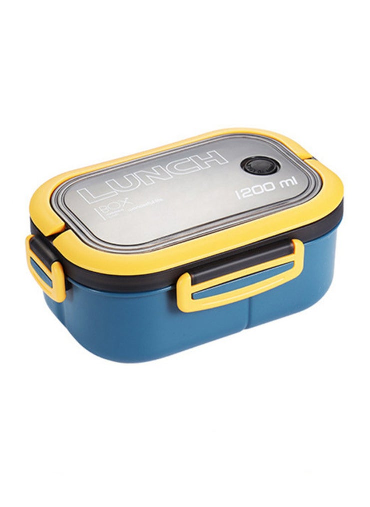 YAH Creation - YAH Leak-Proof Bento Lunch Box - 2 Layers and 6 Compartments, Model: LunchMate - Microwave & Dishwasher Safe, Includes Spoon & Fork - Convenient Handle for School, Work, and Travel - Image 1