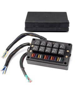 Excefore 15 Slots Fuse Relay Box 12V Automotive, Fuse Relay Block Pre-Wired, 10 Way Relay Panel, Universal Waterproof Relay Box ATC/ATO Fuse Holder, Fuse Block and Relay Kit for Auto Car Truck Marine Boat  - Image 1