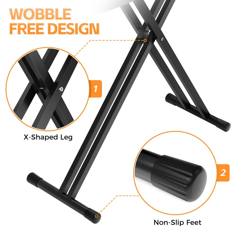 APEXCHASER Ironing Board Full Size, Iron Board and Ironing Board Set Height Adjustable, Foldable Ironing Boards Standard Size, Iron Table Stand with Anti-Skid Legs and Iron Rest, 13" x 43" Black - Image 5