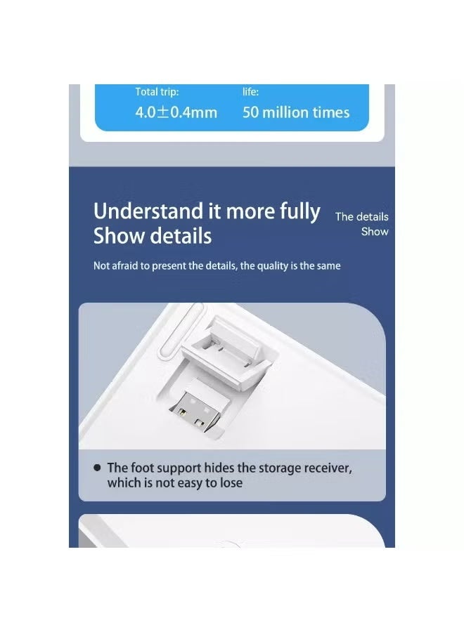 aigo A68 3-Mode Wireless, Bluetooth, Wired Gaming Mechancial Keyboard - Yellow Switch Hot Swappable - 1000Hz Polling rate - PBT keycaps - Detchable USB C Cable - Image 5