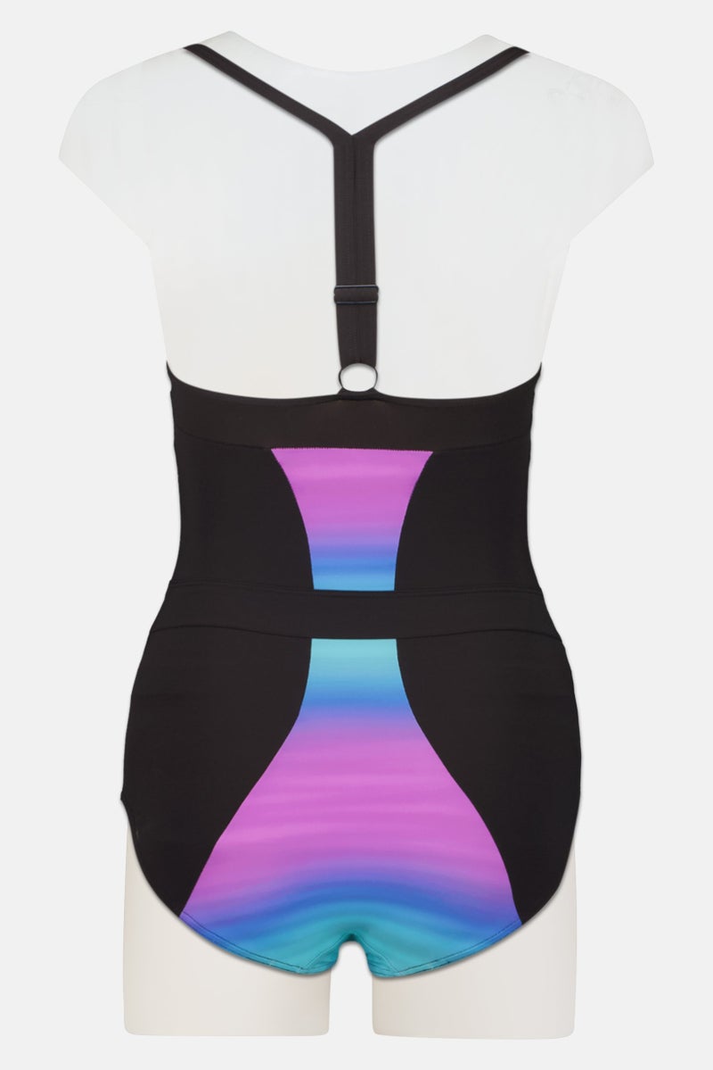 speedo Women Embroidered Logo Non Padded One Piece, Multicolor - Image 3