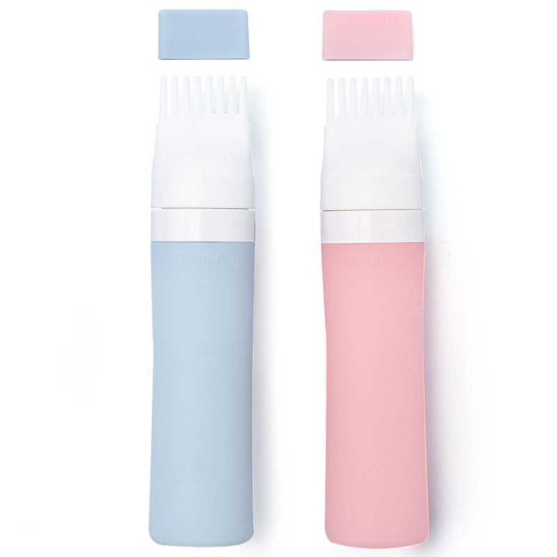 Lapfoon 2 Packs Silicone Hair Oil Applicator 27 Ounce Root Comb Applicator Bottle for Hair Dye Hair Dye Comb Brush Scalp Oil Applicator Bottle