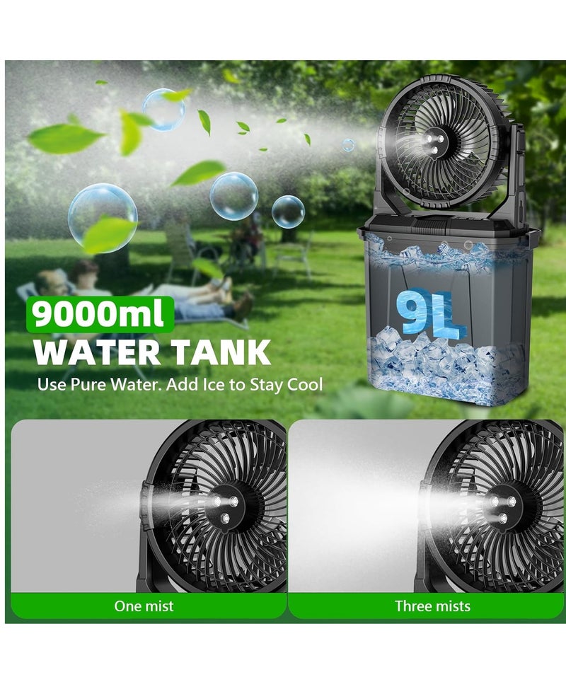 Toby's Portable Spray Fan with 9L Water Tank LED Light 20000mAh Rechargeable - Image 3