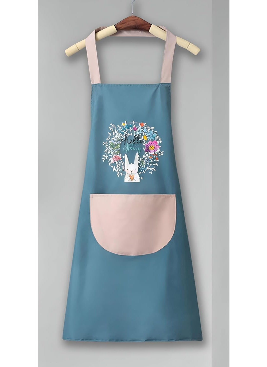 NFI essentials - NFI essentials Kitchen Apron for Women Men with Hand-wiping Side Towel and Big Front Pocket, Waterproof Apron for Kitchen, Cooking Chef Apron Kitchen Accessories items for Home Cooking - Image 1