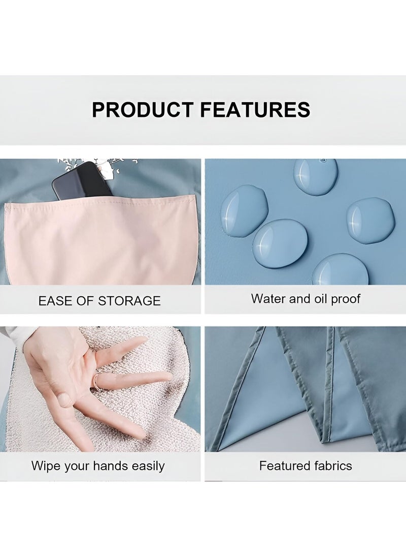 NFI essentials - NFI essentials Kitchen Apron for Women Men with Hand-wiping Side Towel and Big Front Pocket, Waterproof Apron for Kitchen, Cooking Chef Apron Kitchen Accessories items for Home Cooking - Image 1