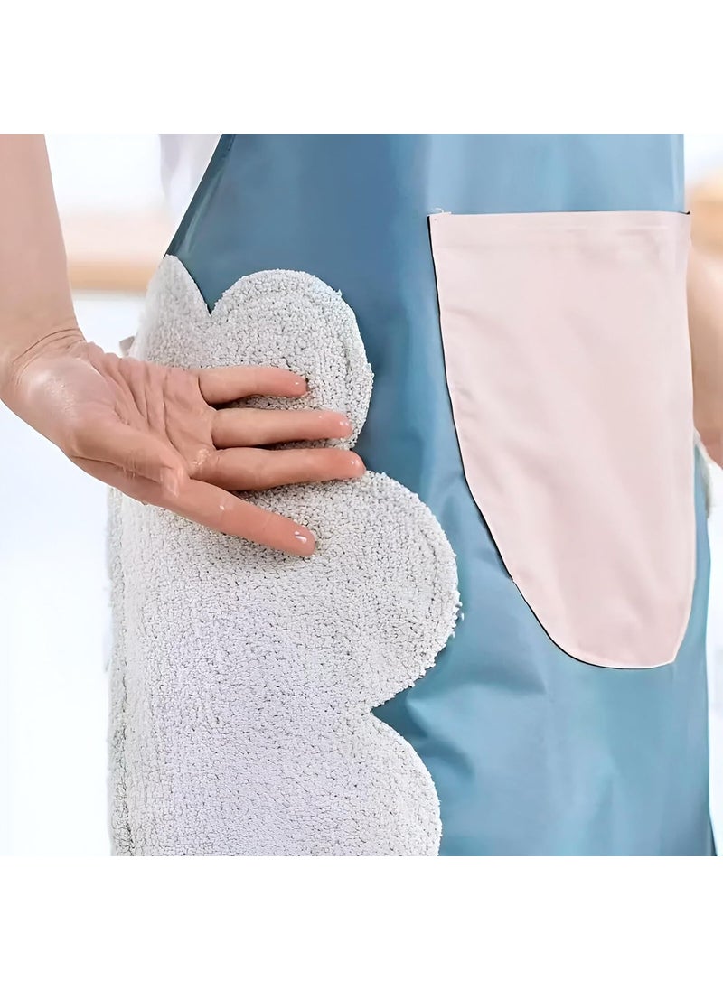NFI essentials - NFI essentials Kitchen Apron for Women Men with Hand-wiping Side Towel and Big Front Pocket, Waterproof Apron for Kitchen, Cooking Chef Apron Kitchen Accessories items for Home Cooking - Image 1