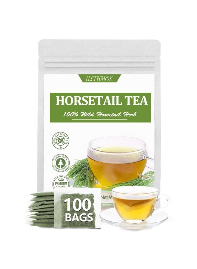 ULTHMOK Premium 100 Horsetail Tea Bags, Made with 100% Wild Natural Horse Tail Herb, For Hair & Nail, No Additives & Caffeine Free-Cola De Caballo Hierba. - Image 1