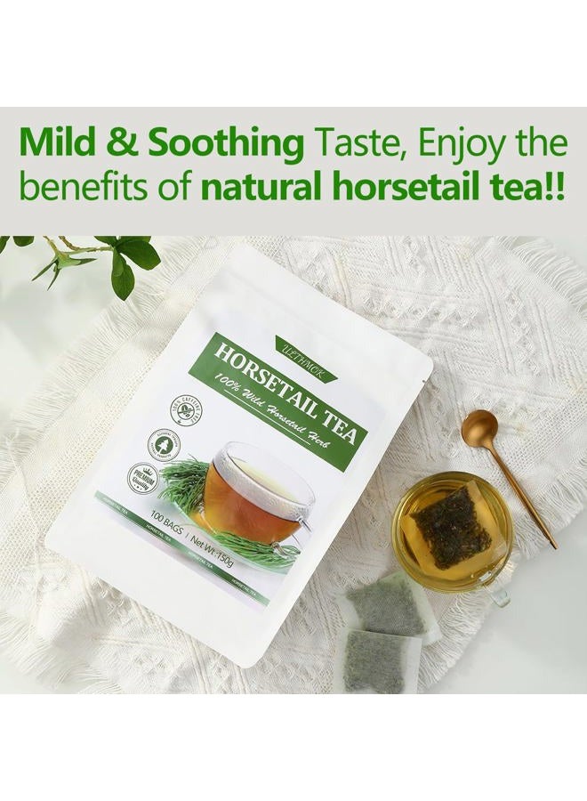 ULTHMOK Premium 100 Horsetail Tea Bags, Made with 100% Wild Natural Horse Tail Herb, For Hair & Nail, No Additives & Caffeine Free-Cola De Caballo Hierba. - Image 2