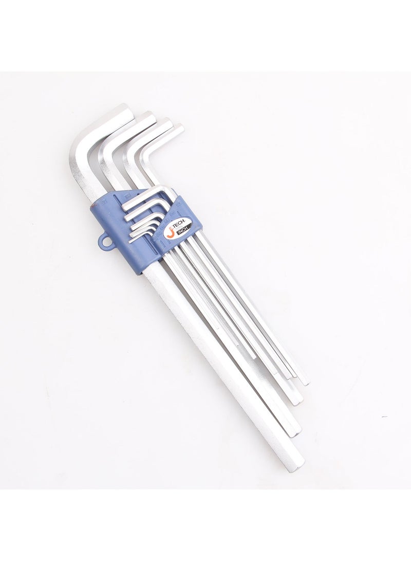 jetechtool Jetech 10-Piece Hex Key Wrench Set, SAE, Heat-Treated, L-Style, Flat, Premium Alloy Steel with Chrome Finish, 1/6-inch to 1/2-Inch Large Allen Key Set - PL-C10IN - Image 1
